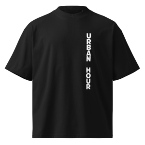 Over the heart organic oversized high neck t-shirt